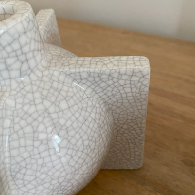 Bougeoir Candor - Blanc craquelé