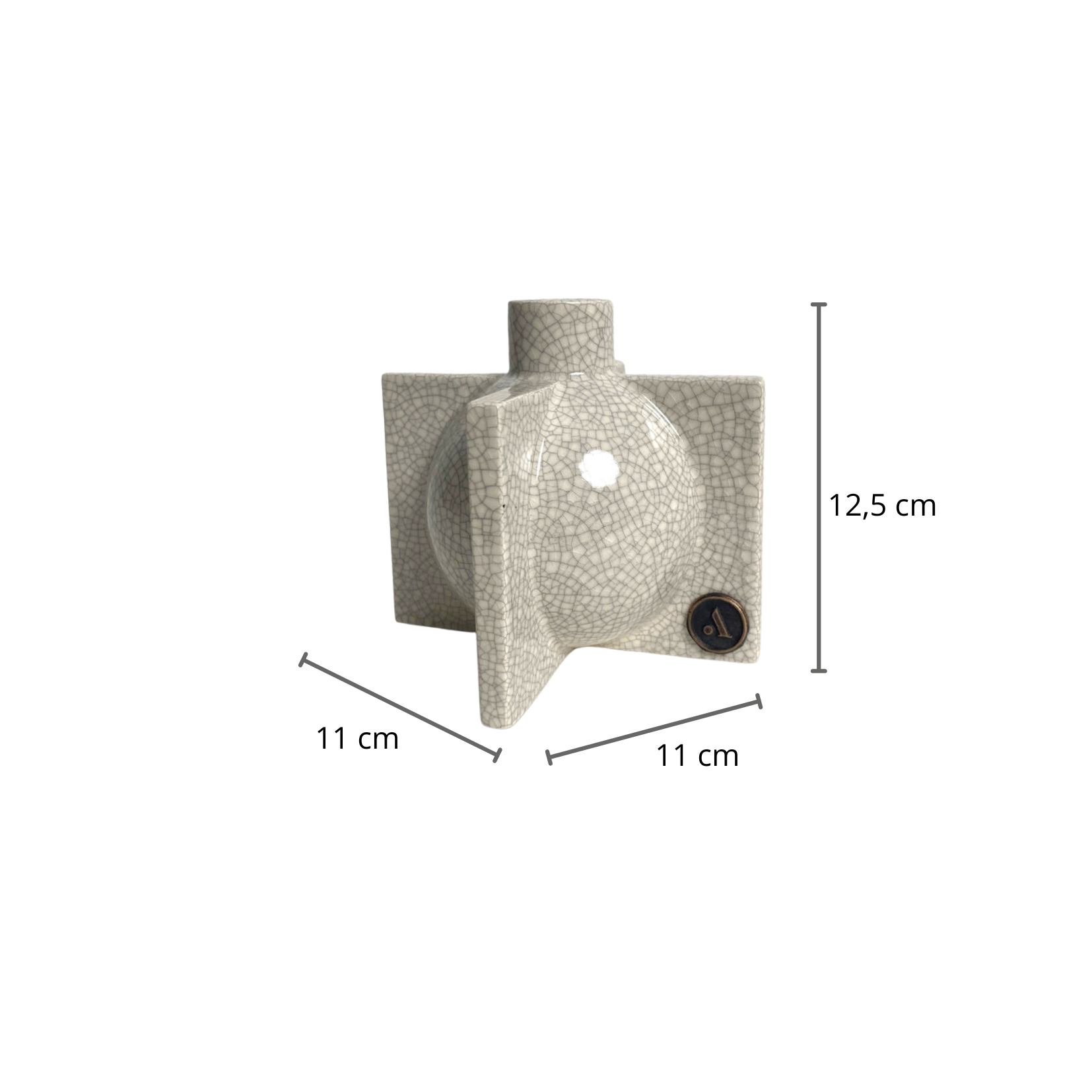 Bougeoir Candor - Blanc craquelé