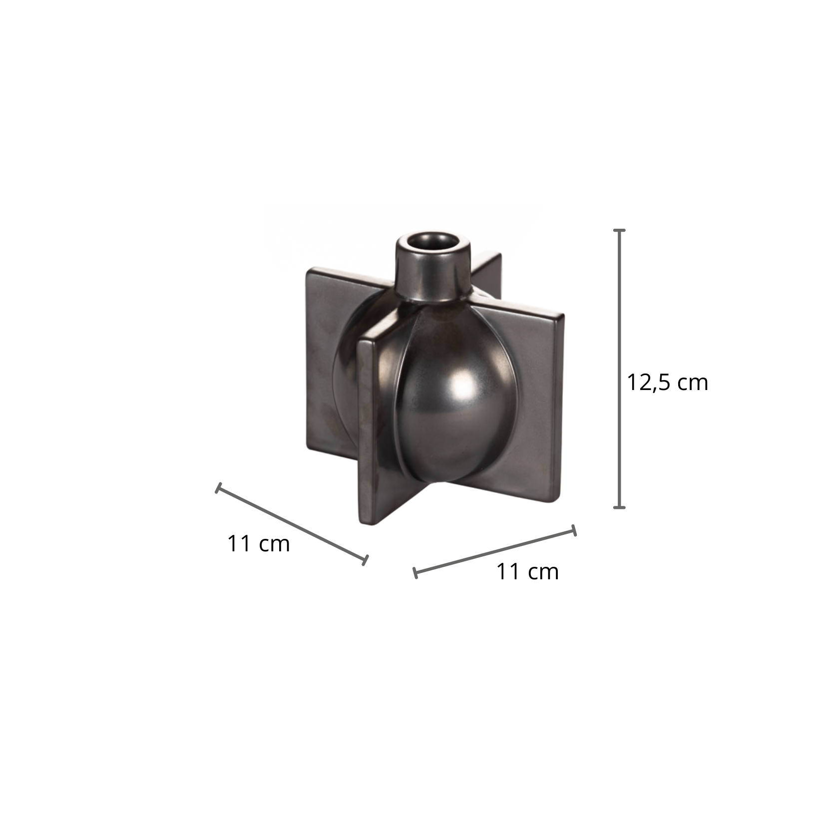 Bougeoir Candor -Gris métallisé