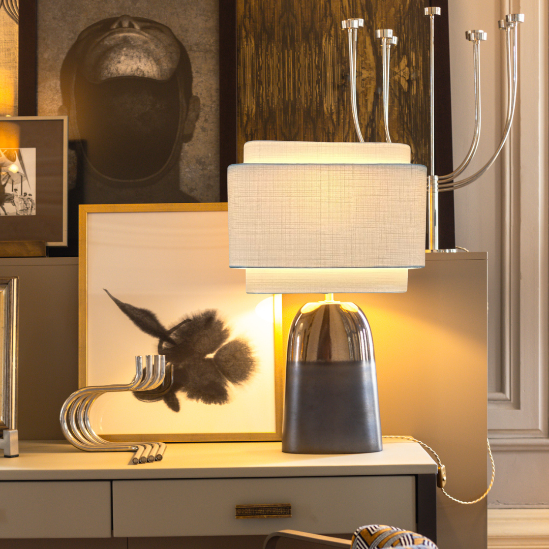 Lampe Vesuvia - cuivre et gris