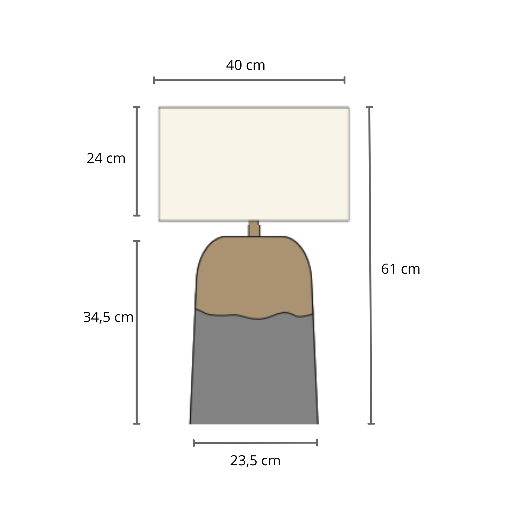 Lampe Vesuvia - cuivre et gris