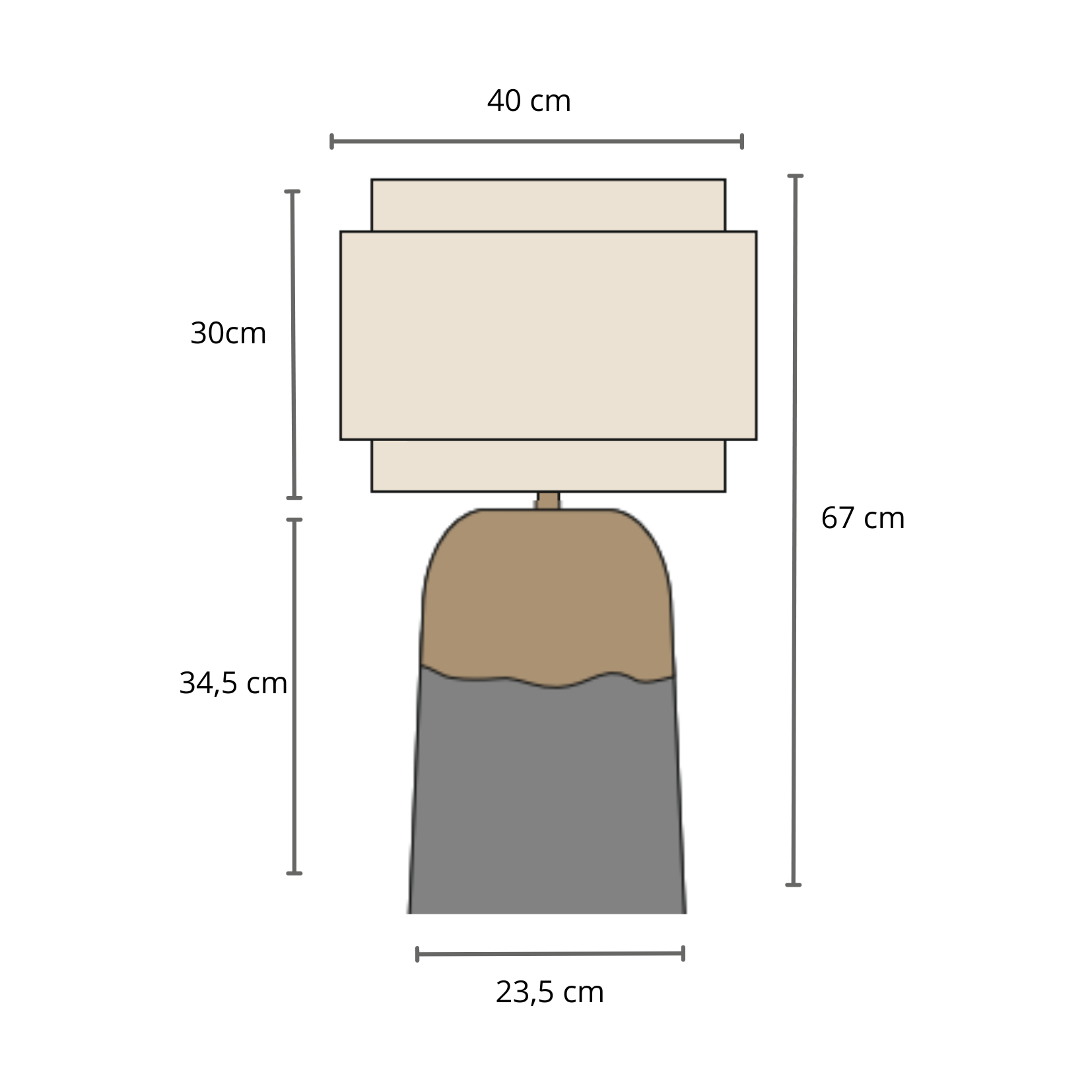 Lampe Vesuvia - cuivre et gris