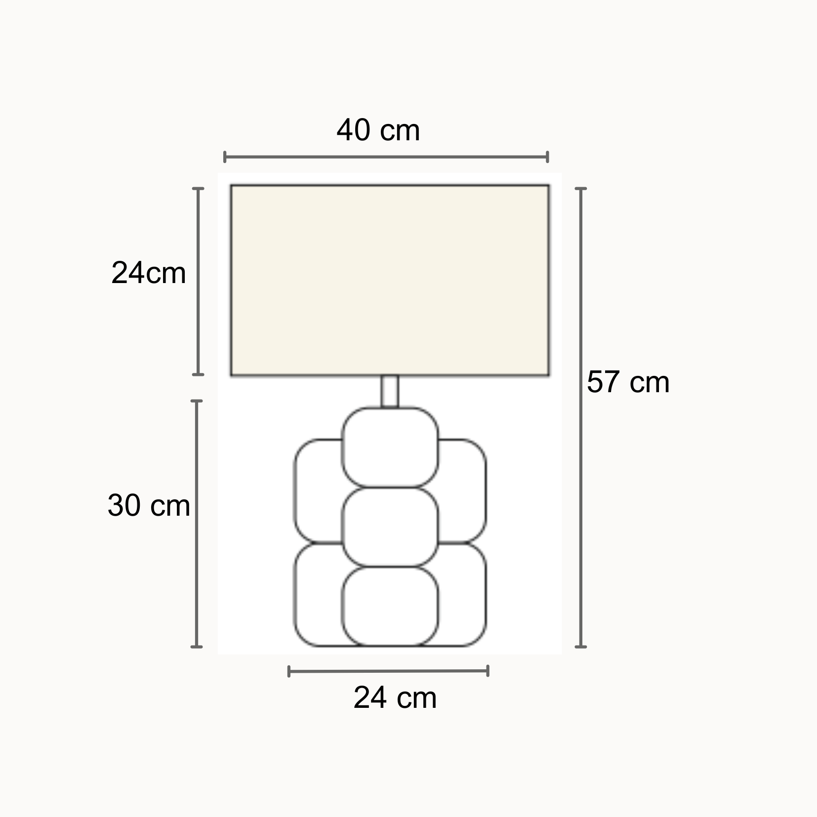 Dimensions lampe Nebula abat-jour simple