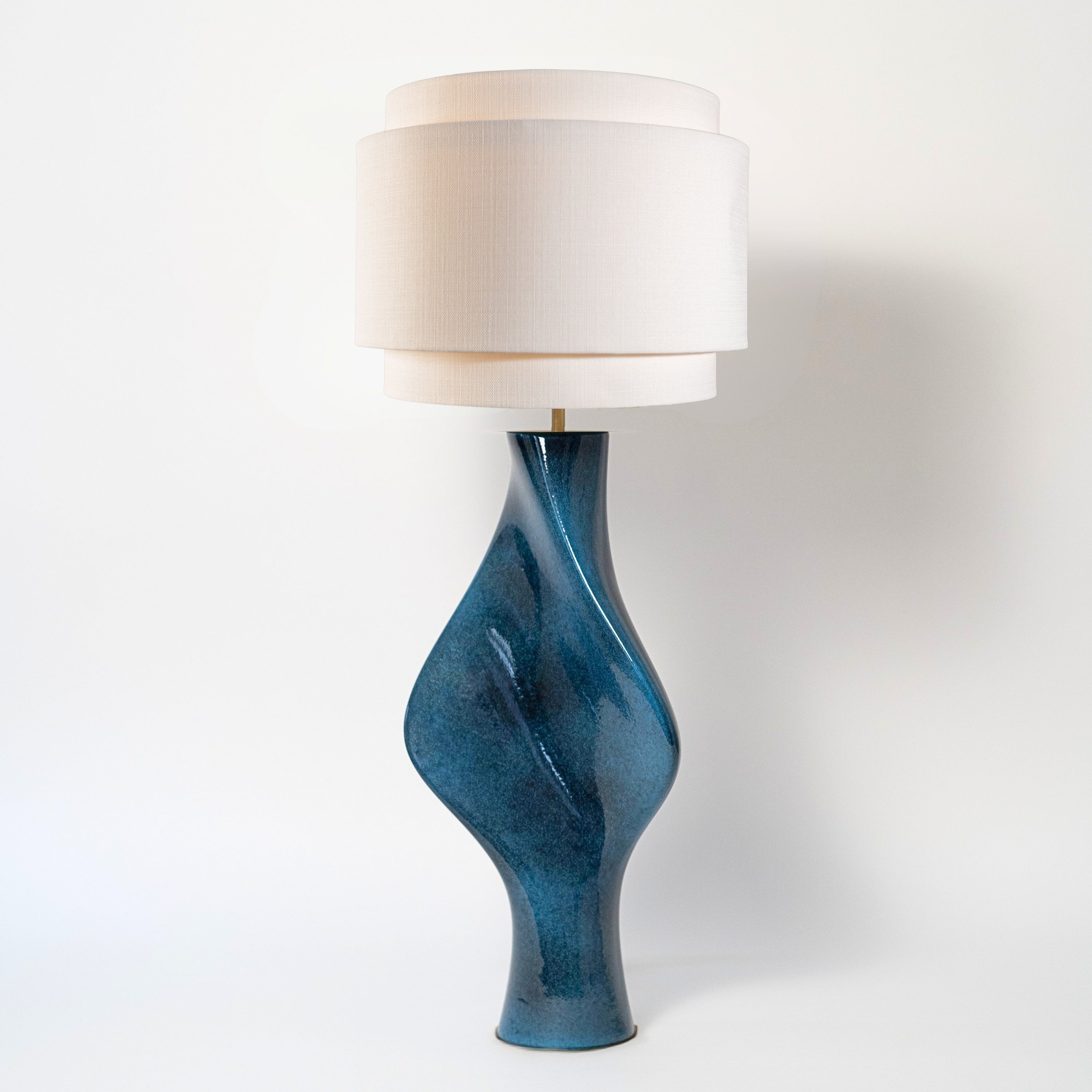 Lampe design en céramique Adagio bleue