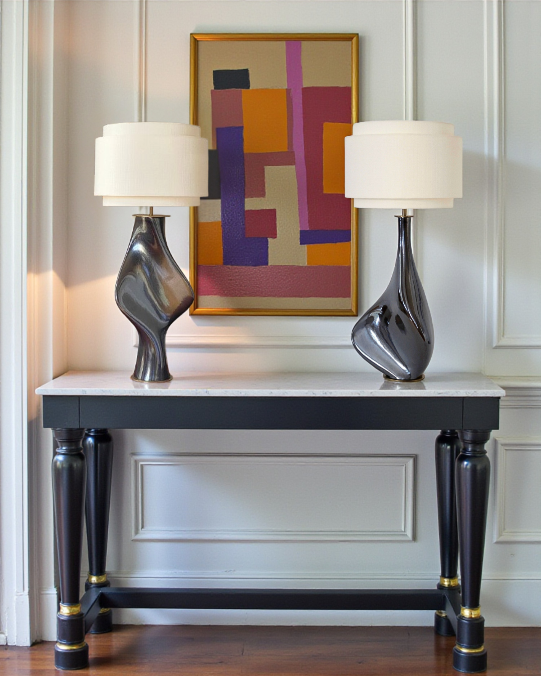 lampe design sur une console - lampes Adagio et Concerto