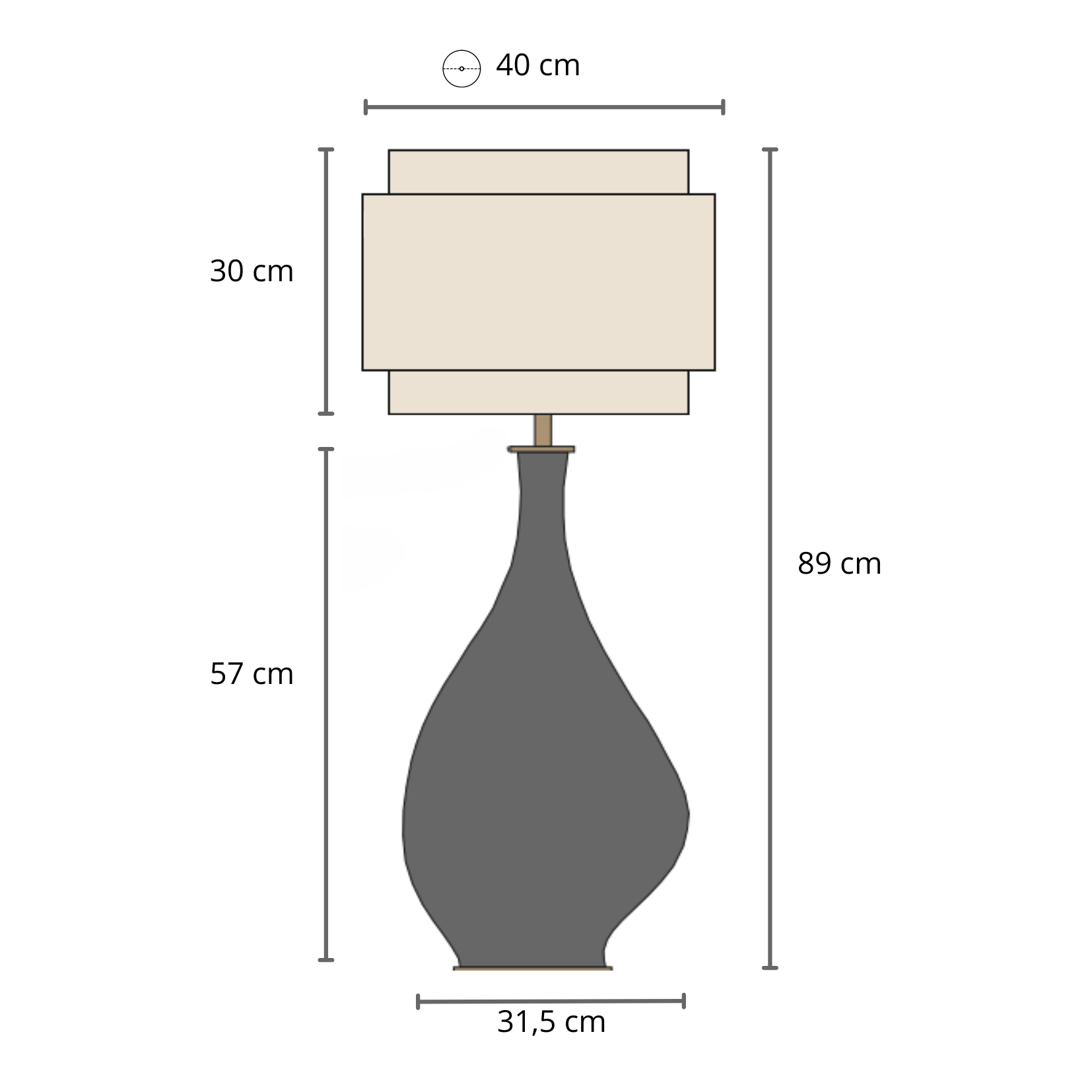 Lampe Concerto - Noir lave
