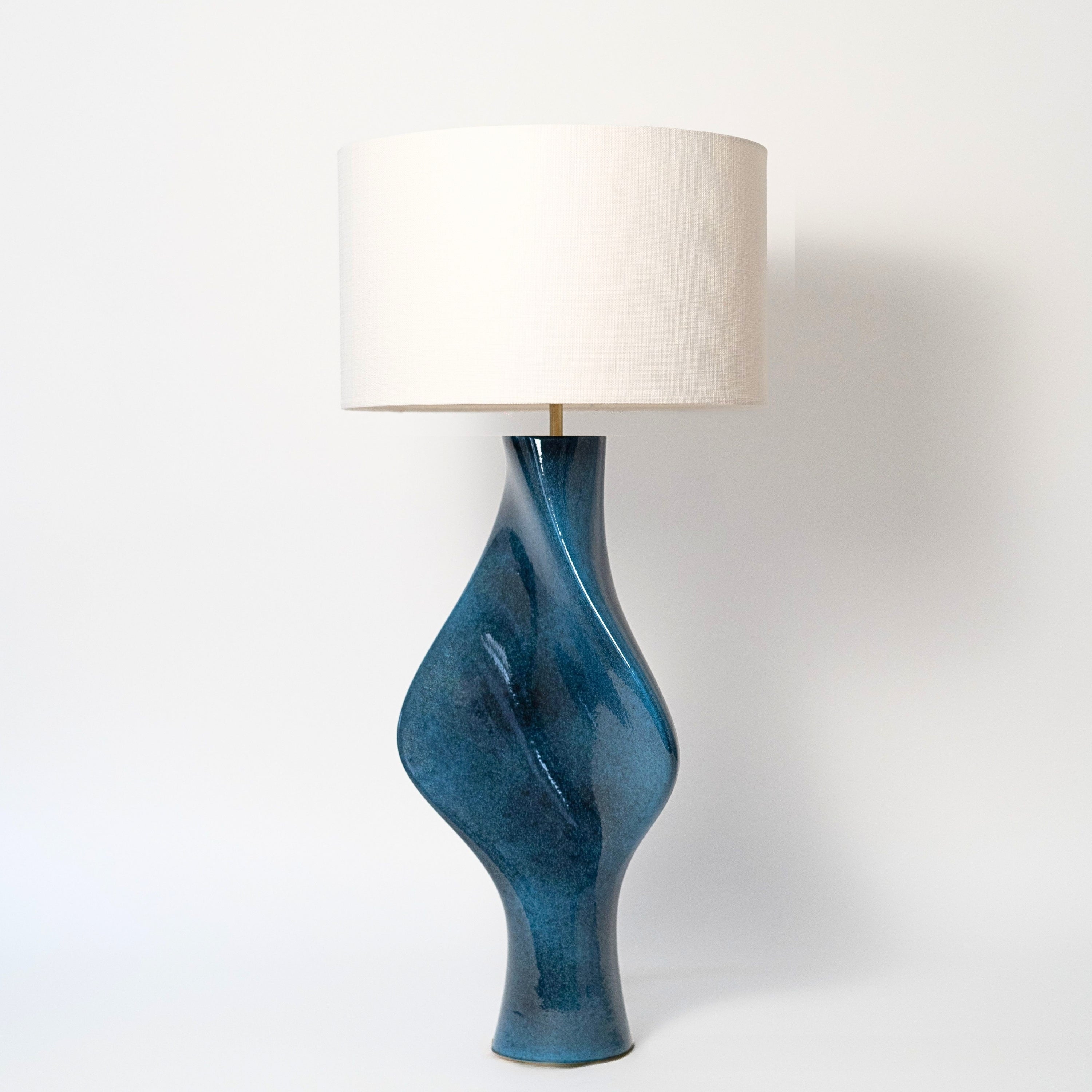 Lampe design en céramique Adagio bleue
